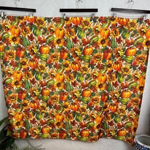 Wal-Mart Tablecloth 60”x 98” Thanksgiving Fall Pumpkin Sunflower Gourds Harvest